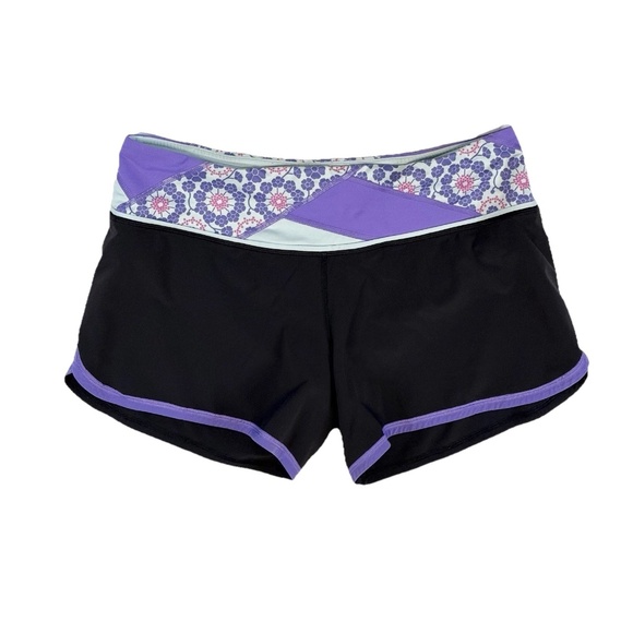 Lululemon Women Size 8 Groovy Run Shorts Black Quilt Summer13 5 Power Purple - Picture 13 of 13